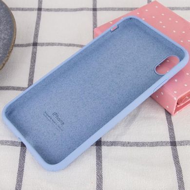 Чехол Silicone Case Full Protective (AA) для Apple iPhone X (5.8") / XS (5.8") Голубой / Lilac Blue