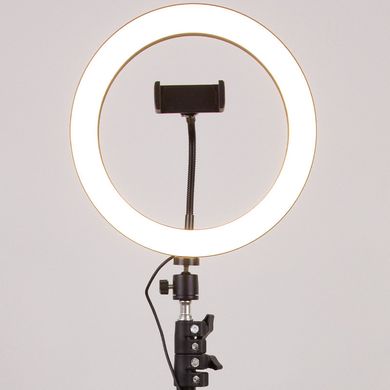 Кольцевая светодиодная LED лампа Flat Ring 10" + tripod 2.1m Black