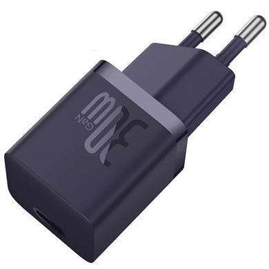 СЗУ Baseus GaN5 Fast Charger mini PD30W (1USB-C) + кабель Type-C to Type-C (P10110902) Midnight Purple