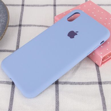 Чехол Silicone Case Full Protective (AA) для Apple iPhone X (5.8") / XS (5.8") Голубой / Lilac Blue