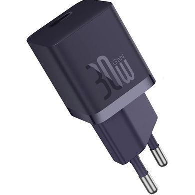 СЗУ Baseus GaN5 Fast Charger mini PD30W (1USB-C) + кабель Type-C to Type-C (P10110902) Midnight Purple