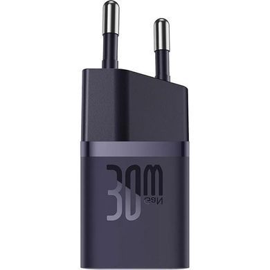 СЗУ Baseus GaN5 Fast Charger mini PD30W (1USB-C) + кабель Type-C to Type-C (P10110902) Midnight Purple