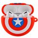 Силіконовий футляр Marvel & DC series для навушників AirPods Pro + кільце Капітан Америка / Червоний фото 2