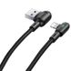 Уцінка Дата кабель USAMS US-SJ455 U57 Lightning Dual Right-angle Cable With Colorful Light (1.2m) Відкрита упаковка / Чорний фото 1