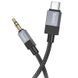 Аудио кабель Aux Hoco UPA32B Clever digital (Type-C to AUX 3.5mm) (1m) Black фото 3