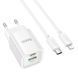 МЗП Hoco C149A Charm PD30W+QC3.0 (1USB-A/1C) + кабель Type-C to Lightning White фото 2