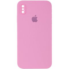 Чохол Silicone Case Square Full Camera Protective (AA) для Apple iPhone XS Max (6.5") Рожевий / Light pink