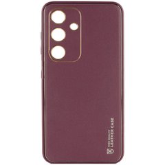 Кожаный чехол Xshield для Samsung Galaxy S23 FE Бордовый / Plum Red