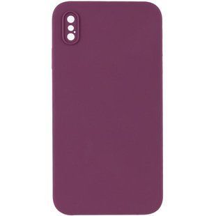 Чехол Silk Square Full Camera Protective (AA) NO LOGO для Apple iPhone X / XS (5.8") Бордовый / Maroon