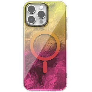 Чехол TPU Shiny Mountain (MagFit) для Apple iPhone 14 Pro (6.1") Yellow / Pink
