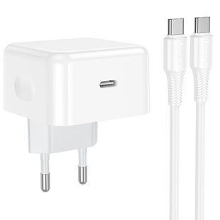 Уценка СЗУ Hoco C161A Speed PD40W (1USB-C) + кабель Type-C to Type-C Поврежденная упаковка / White