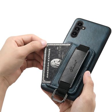 Кожаный чехол Wallet case and straps для Samsung Galaxy A24 4G Синий / Blue