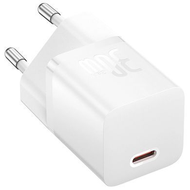 СЗУ Baseus GaN5 Fast Charger mini PD30W (1USB-C) + кабель Type-C to Type-C (P10110902) Moon White