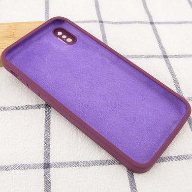 Чехол Silk Square Full Camera Protective (AA) NO LOGO для Apple iPhone X / XS (5.8") Бордовый / Maroon