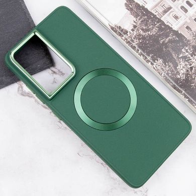TPU чохол Bonbon Metal Style with MagSafe для Samsung Galaxy S21 Ultra Зелений / Army Green