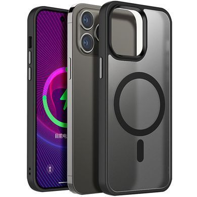 TPU+PC чехол Metal Buttons with Magnetic Fit для Apple iPhone 14 Pro (6.1") Черный / Black
