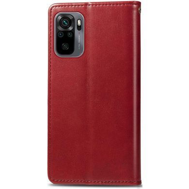 Кожаный чехол книжка GETMAN Gallant (PU) для Xiaomi Redmi Note 10 / Note 10s Красный