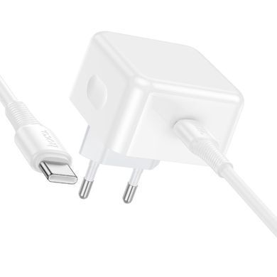 Уценка СЗУ Hoco C161A Speed PD40W (1USB-C) + кабель Type-C to Type-C Поврежденная упаковка / White