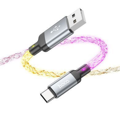 Дата кабель Hoco U112 Shine USB to Type-C 3A (1m) Gray
