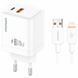 МЗП Amaya E77D PD20W+QC3.0 (1USB-A/1C) + кабель USB to Lightning White фото 1