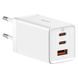 СЗУ Baseus GaN5 Pro PD65W+QC3.0 (1USB-A/2C) (CCGP12020) White фото 5