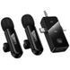 Петличный беспроводной микрофон Hoco L20C Fair dual-mic 3in1 (Lightning/Type-C/3.5) Black фото 1