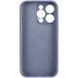 Чохол Silicone Case Full Camera Protective (AA) NO LOGO для Apple iPhone 15 Pro Max (6.7") Сірий / Lavender Gray фото 6
