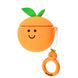 Силиконовый футляр Smile Fruits series для наушников AirPods 1/2 + кольцо orange