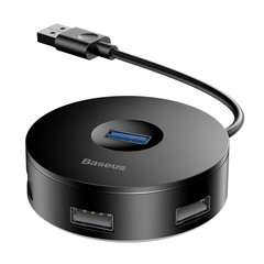 Перехідник HUB Baseus Round Box USB to USB 3.0 + 3USB 2.0 (1m) (CAHUB) Чорний