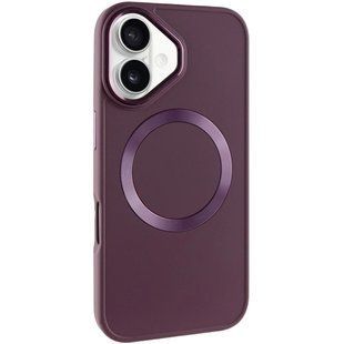 TPU чехол Bonbon Metal Style with MagSafe для Apple iPhone 16 Plus (6.7") Бордовый / Plum