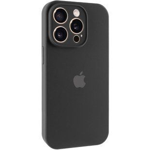 Чохол Silicone Case Full Camera Protective (AA) для Apple iPhone 15 Pro (6.1") Чорний / Black