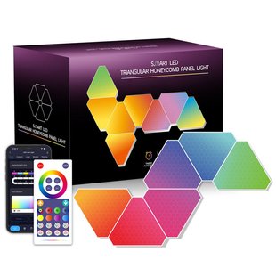 Уценка Настенный светильник Smart Triangular Quantum Light SAL-012B Bluetooth USB with app 6pcs Поврежденная упаковка / White