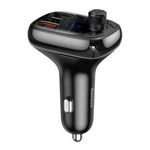 АЗУ FM модулятор Baseus S-13 36W (2USB-A/1C) (CCMT000101) Черный