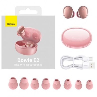Уцінка Bluetooth навушники Baseus Bowie E2 TWS (NGTW09) Відкрита упаковка / Pink