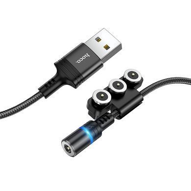 Уценка Дата кабель Hoco DU42 Magnetic 3in1 Lightning-microUSB-Type-C (1m) Дефект упаковки / Черный