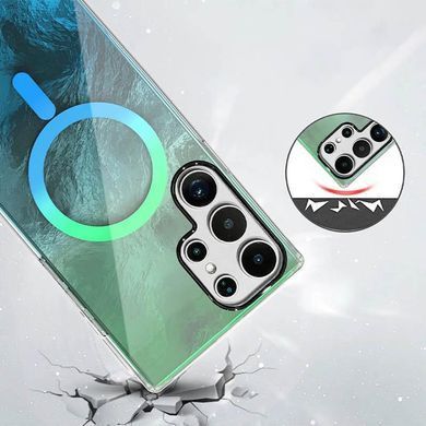 Чохол TPU Shiny Mountain Magnetic Fit для Samsung Galaxy S25 Ultra Green / Blue