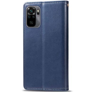 Кожаный чехол книжка GETMAN Gallant (PU) для Xiaomi Redmi Note 10 / Note 10s Синий