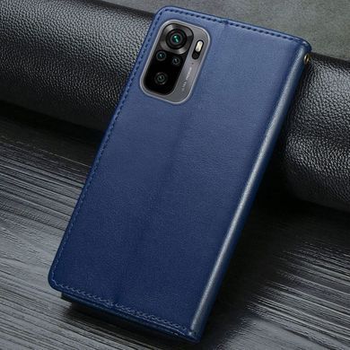 Кожаный чехол книжка GETMAN Gallant (PU) для Xiaomi Redmi Note 10 / Note 10s Синий