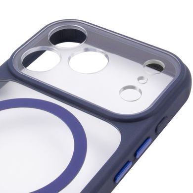 Чехол TPU+PC GETMAN Moon Clear with MagSafe для Apple iPhone 17 Pro (6.3") Blue