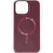 Шкіряний чохол Bonbon Leather Metal Style with MagSafe для Apple iPhone 11 (6.1") Бордовий / Plum фото 1