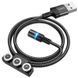 Уценка Дата кабель Hoco DU42 Magnetic 3in1 Lightning-microUSB-Type-C (1m) Дефект упаковки / Черный фото 5