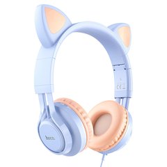 Уцінка Накладні навушники Hoco W36 Cat ear М'ята упаковка / Dream Blue