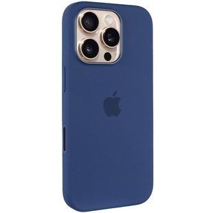 Чехол Silicone case (AAA) with Magsafe and Animation (button) для Apple iPhone 16 Pro (6.3") Denim
