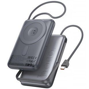 Портативний ЗП Power Bank Hoco Q43 Clever PD20W з БЗП+iWatch Type-C 10000 mAh Metal gray