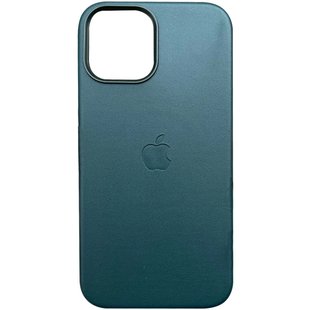 Кожаный чехол Leather Case (AAA) with MagSafe and Animation для Apple iPhone 15 Pro (6.1") Green