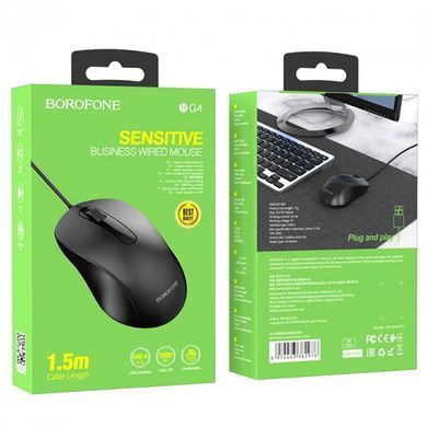 Мышь проводная Borofone BG4 Business Черный