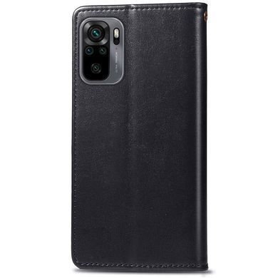 Кожаный чехол книжка GETMAN Gallant (PU) для Xiaomi Redmi Note 10 / Note 10s Черный