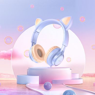 Уцінка Накладні навушники Hoco W36 Cat ear М'ята упаковка / Dream Blue