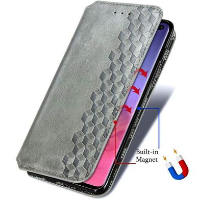 Шкіряний чохол книжка GETMAN Cubic (PU) для Samsung Galaxy S21 FE Сірий