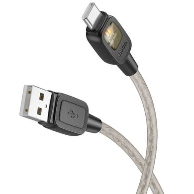 Дата кабель Hoco U124 Stone silicone power-off USB to Type-C (1.2m) Black